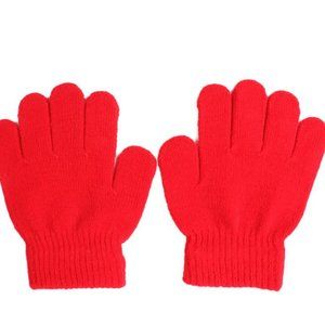 Boy Girl Kids Gloves Stretch Full Finger Knitted Warm Winter Gloves